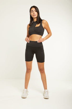 BLACK HIIT BIKER SHORTS