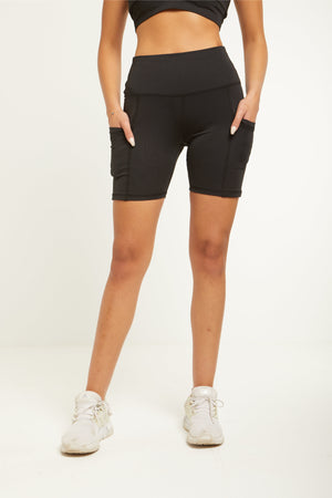 BLACK HIIT BIKER SHORTS